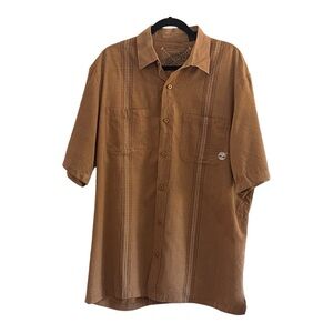 Timberland Men’s Casual Button Down Tan Short Sleeve Shirt Size XL